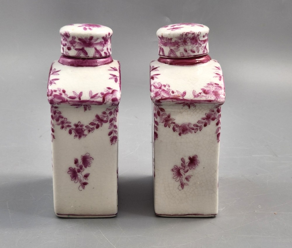 Pair of JUWC 1897 Chinese Porcelain Tea Caddies in the Meissen Taste View IV