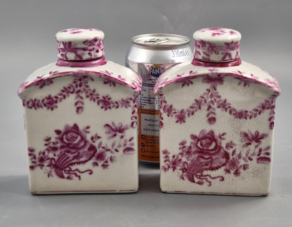 Pair of JUWC 1897 Chinese Porcelain Tea Caddies in the Meissen Taste View V