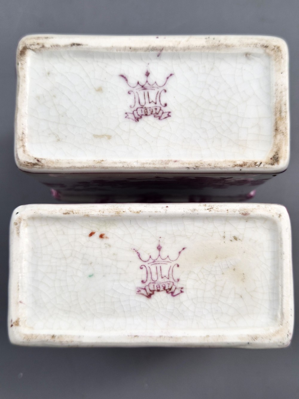 Pair of JUWC 1897 Chinese Porcelain Tea Caddies in the Meissen Taste View VII