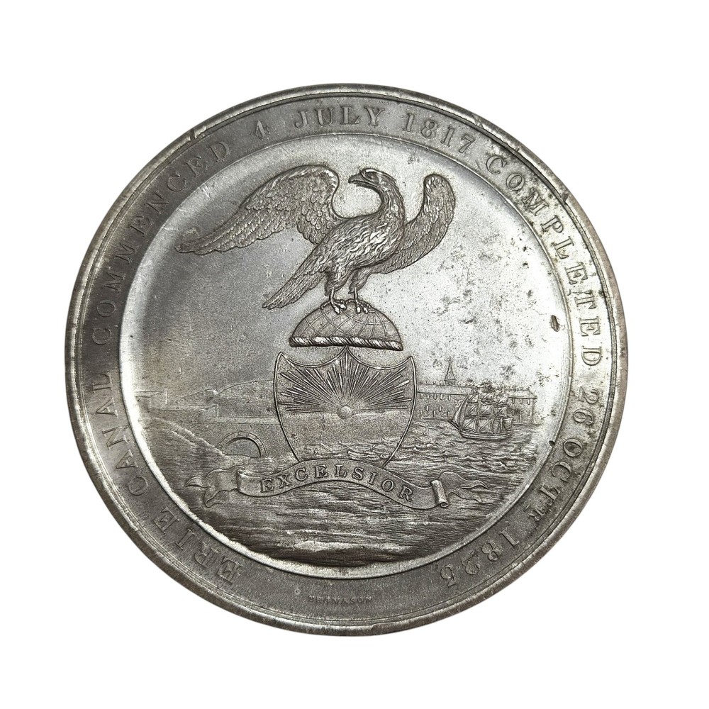 Erie Canal completion white metal medal by Sir Edward Thomason, c.1826 View III