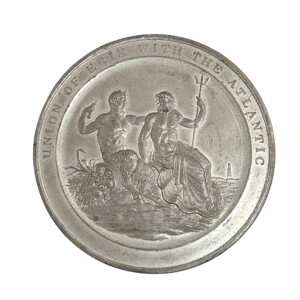 Erie Canal completion white metal medal by Sir Edward Thomason, c.1826