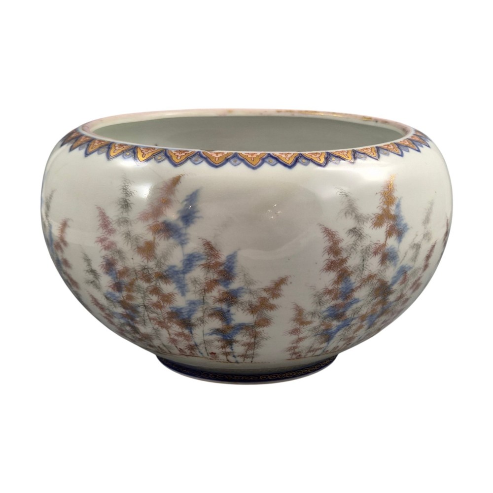 Late Meiji Fukagawa Porcelain Fish Bowl with Koi Carp, Arita, c.1894 View II