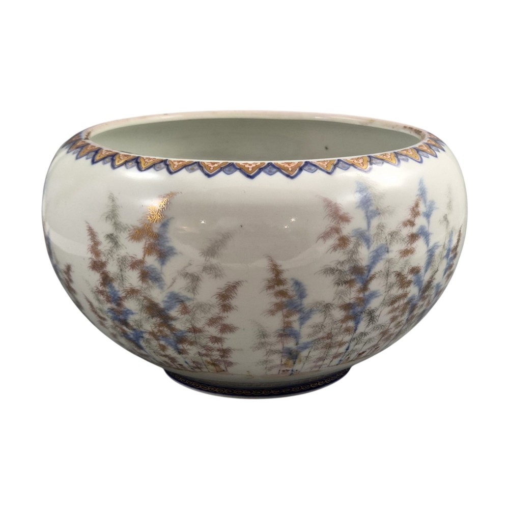 Late Meiji Fukagawa Porcelain Fish Bowl with Koi Carp, Arita, c.1894 View III