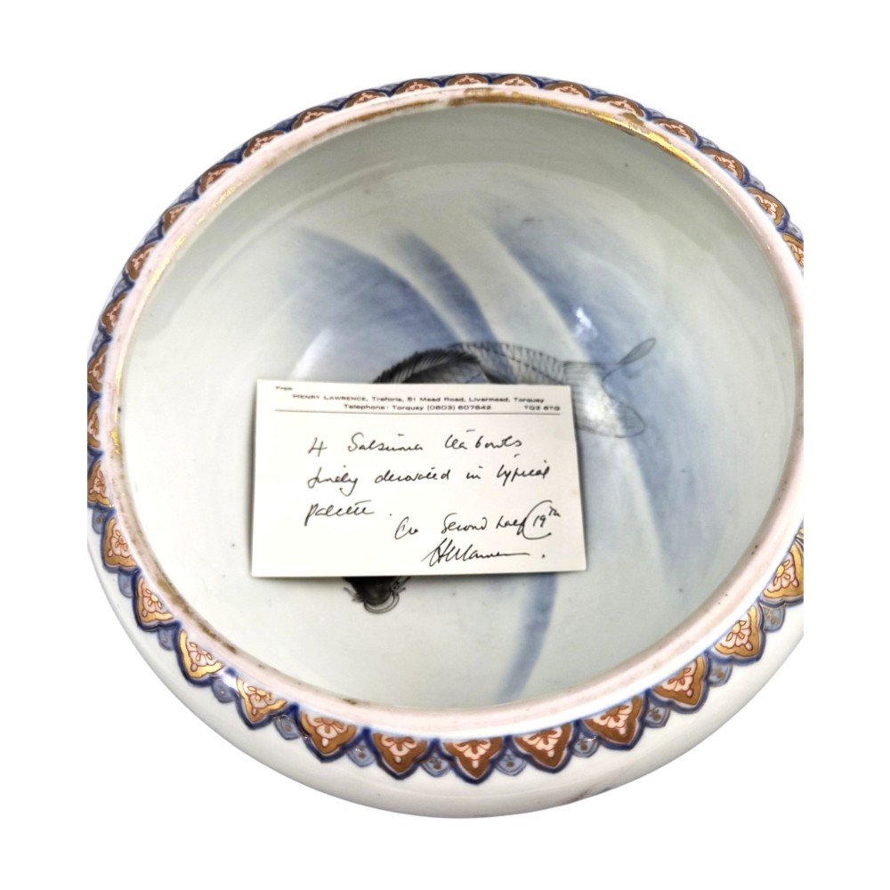Late Meiji Fukagawa Porcelain Fish Bowl with Koi Carp, Arita, c.1894 View XIII