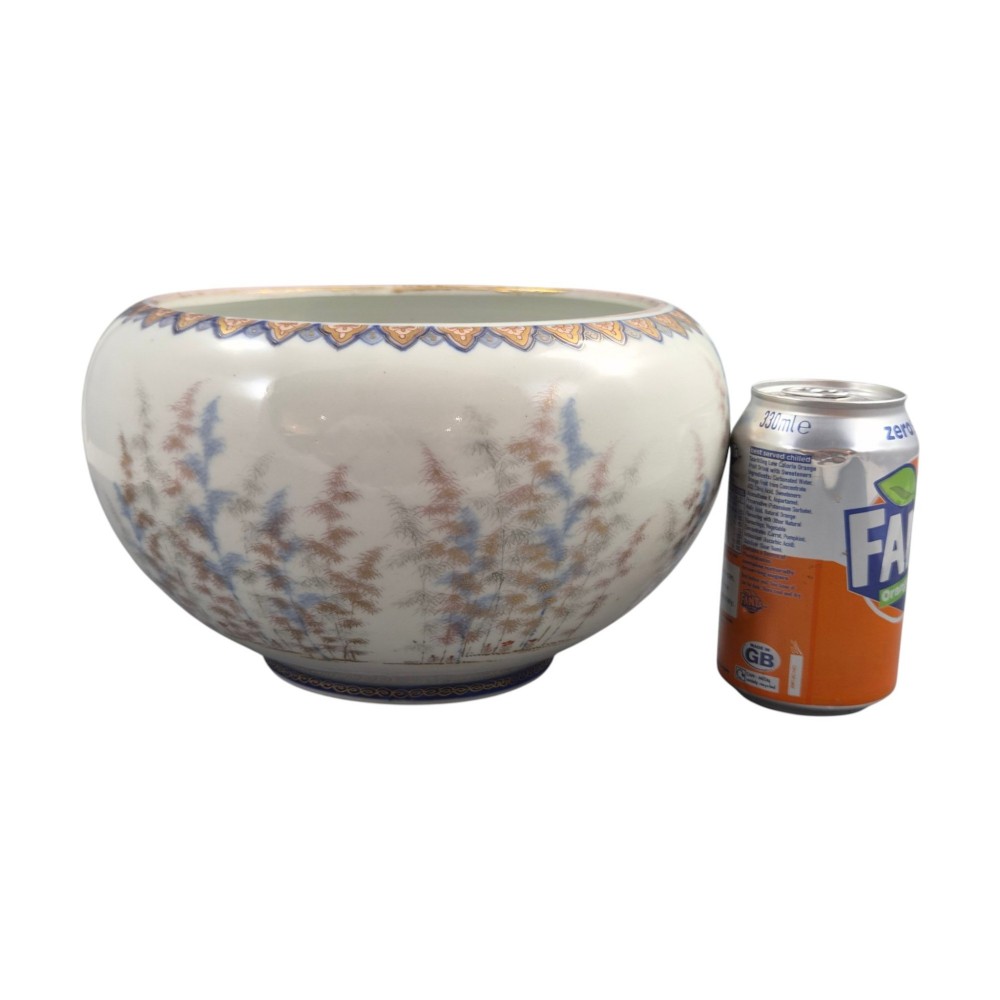 Late Meiji Fukagawa Porcelain Fish Bowl with Koi Carp, Arita, c.1894 View XIV