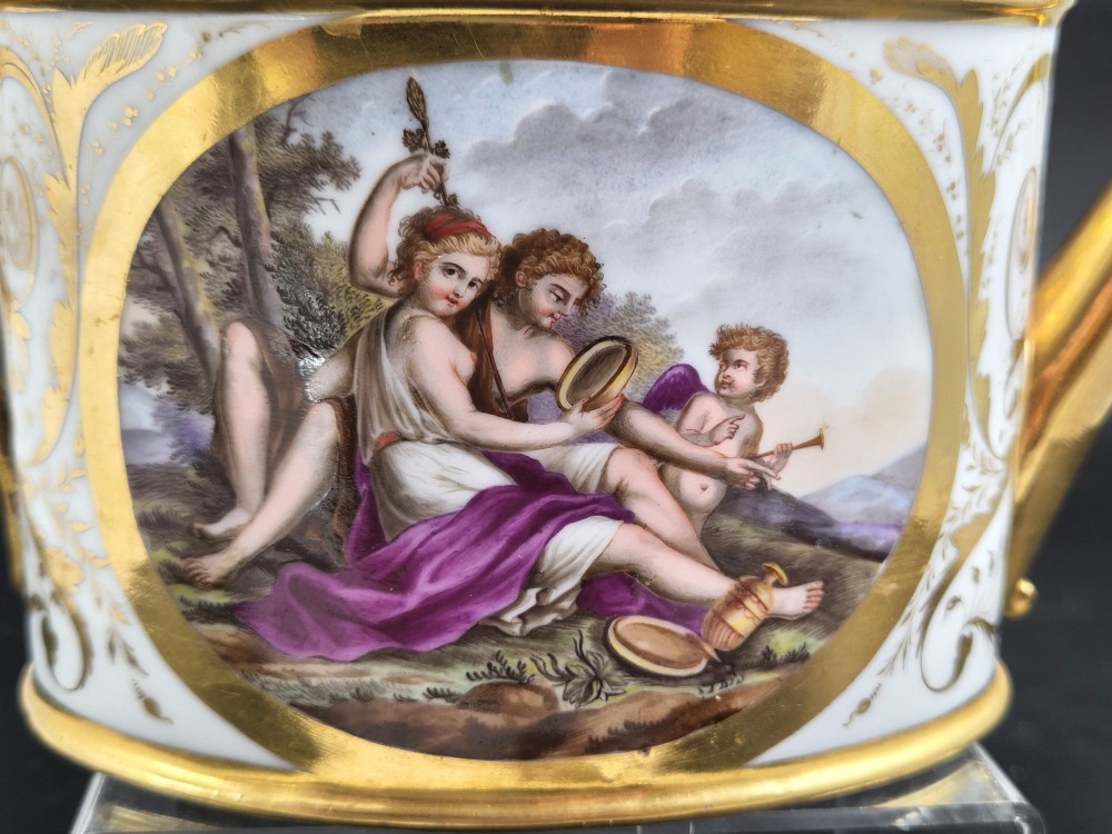 Antique Paris Porcelain Teapot by Bringeon, Rue Vivienne, Mythological Scenes, c.1810 View VI