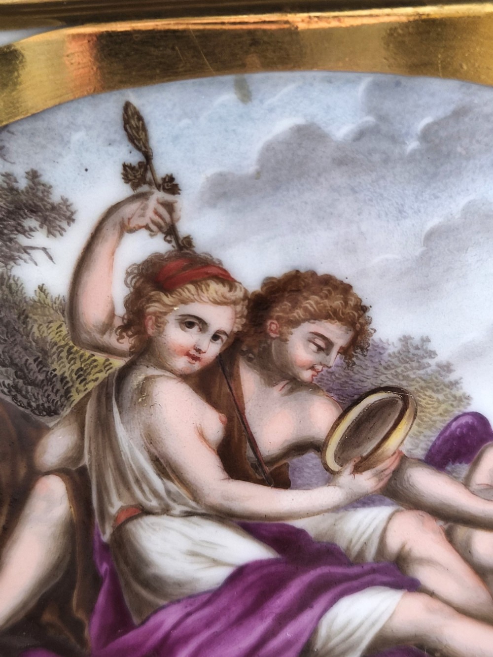 Antique Paris Porcelain Teapot by Bringeon, Rue Vivienne, Mythological Scenes, c.1810 View VII