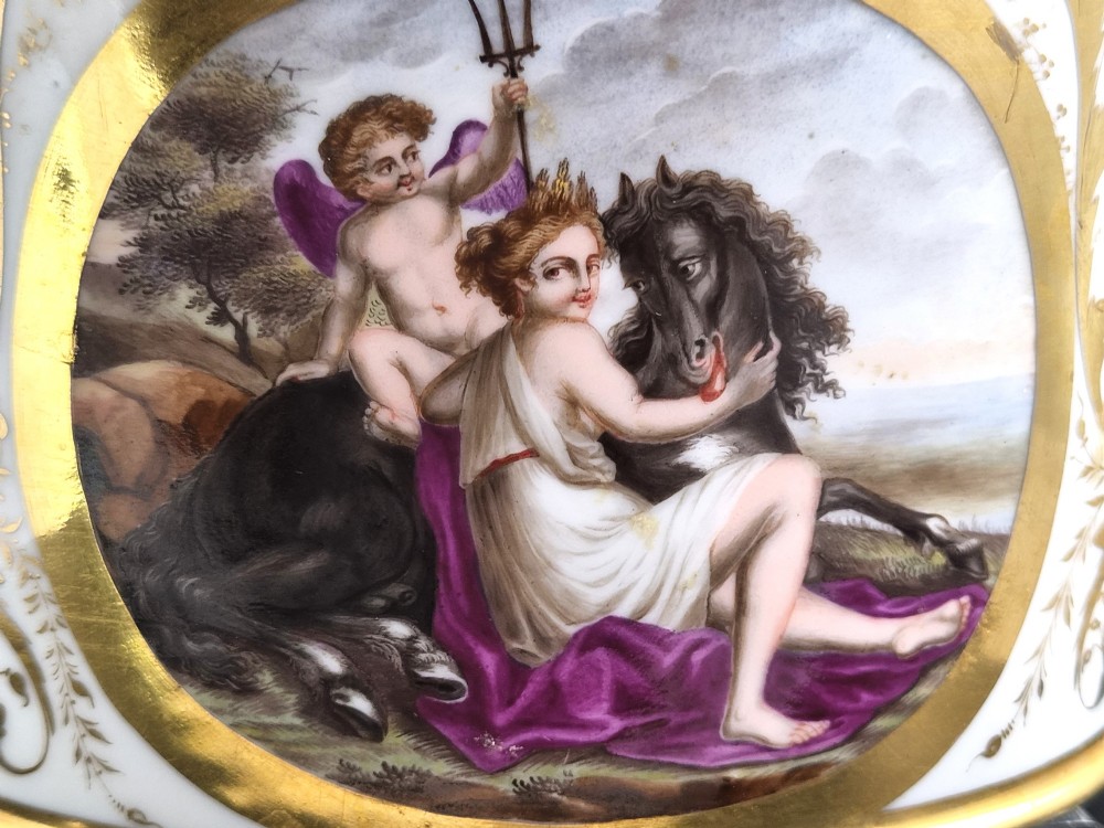 Antique Paris Porcelain Teapot by Bringeon, Rue Vivienne, Mythological Scenes, c.1810 View VIII