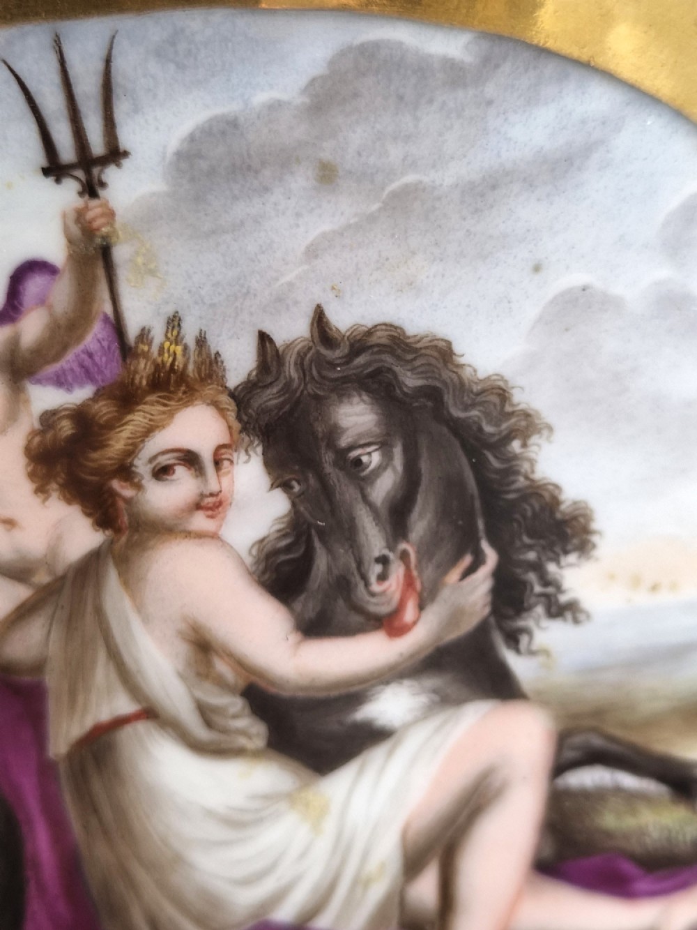 Antique Paris Porcelain Teapot by Bringeon, Rue Vivienne, Mythological Scenes, c.1810 View IX