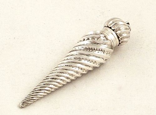 fig 1. Antique Victorian Sterling Silver Perfume Bottle in Case 1884