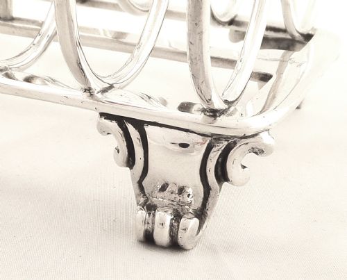 fig 1. Heavy Antique Victorian Silver Toastrack 1848 - Robert Garrard II