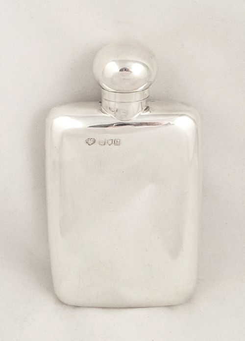 Antique Sterling Silver 5 1/2" Hip Flask - 1900 - Goldsmiths
