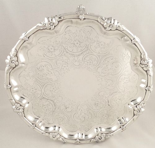 Antique Victorian Silver Plated 12" Tray / Salver C1860