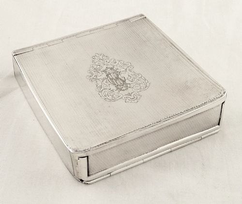 Antique Victorian Sterling Silver Sandwich Case / Tin 1855