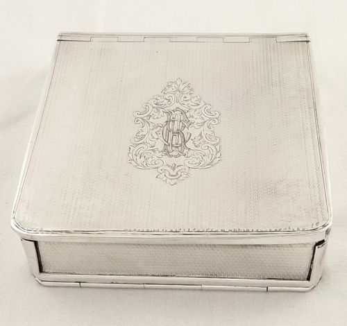 fig 1. Antique Victorian Sterling Silver Sandwich Case / Tin 1855
