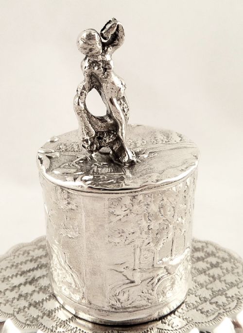 fig 1. Antique Silver 19th Century Dutch Caddy c1880