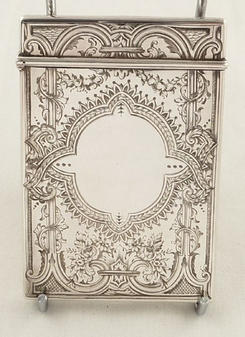 fig 1. Antique Victorian Sterling Silver Card Case 1859