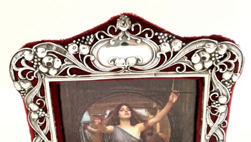 fig 1. Antique Art Nouveau Sterling Silver Photo Frame - 1901