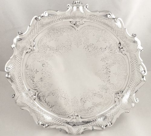 Victorian Sterling Silver 12" Salver/tray 1867
