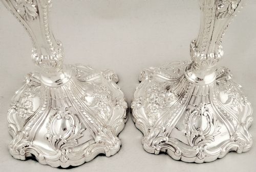 fig 1. Super Pr Antique Victorian Sterling Silver Candlesticks 1845