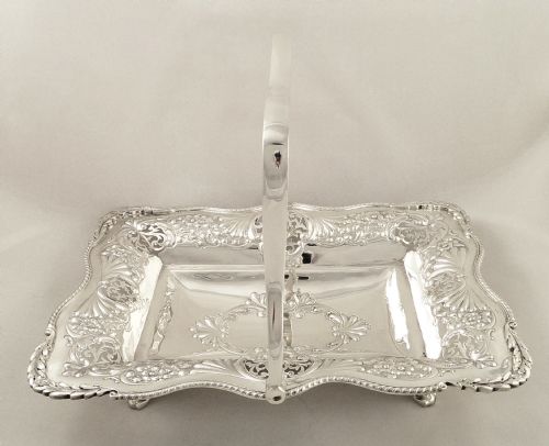 fig 1. Super Antique Edwardian Sterling Silver Basket/Dish - 1905