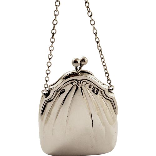 Antique Hallmarked Solid Sterling Silver Purse 1917