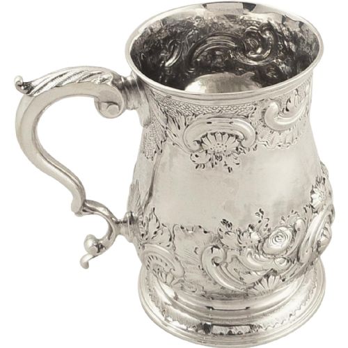 Antique Georgian Sterling Silver 3/4 Pint Mug/tankard 1769 - Jasper Kelly