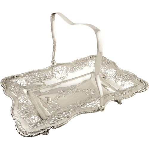 Super Antique Edwardian Sterling Silver Basket/dish - 1905