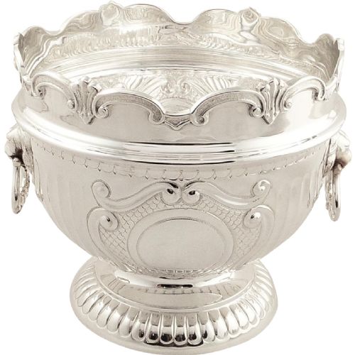 Super Antique Edwardian Sterling Silver Pedestal Bowl - 1904 - Lion Head Handles