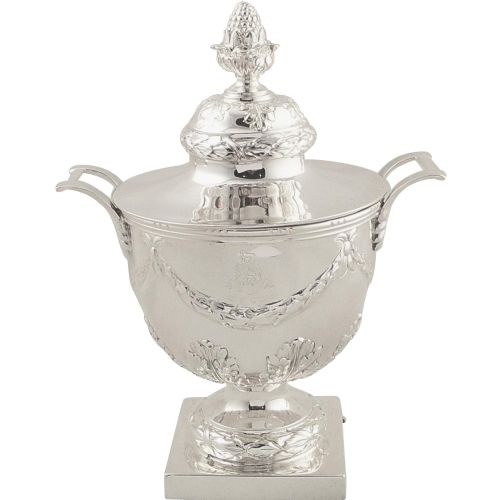 Antique Solid Sterling Silver 7 1/2" Urn with Lid 1911