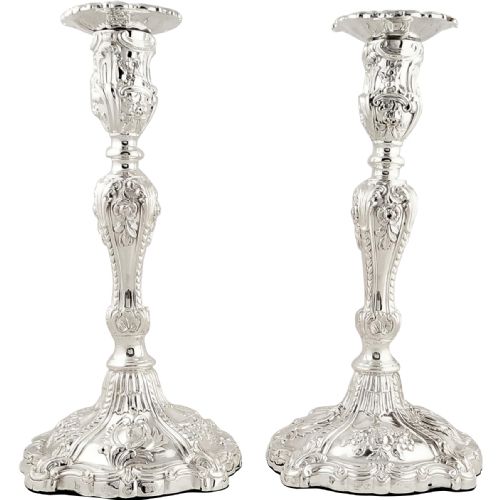 Super Pr Antique Victorian Sterling Silver Candlesticks 1845