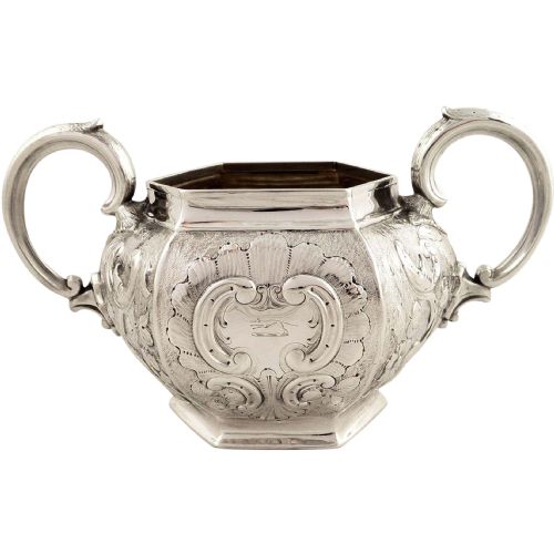 Antique Victorian Silver Hexagonal Shape Bowl 1852