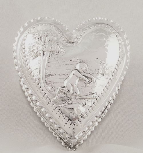 Victorian Sterling Silver Heart Trinket Box 1886