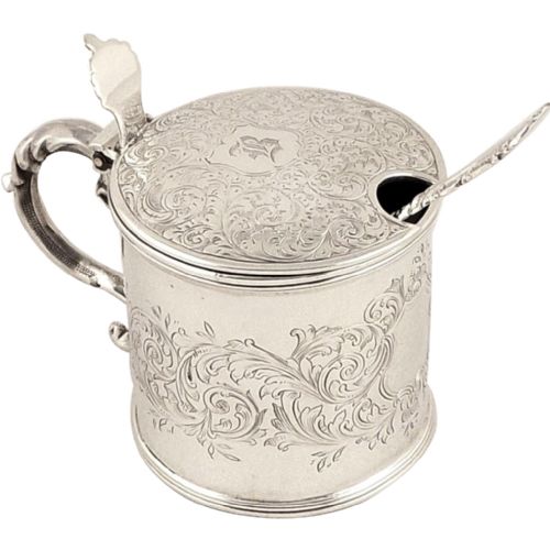 Antique Victorian Sterling Silver Mustard & Liner 1856 - 'B' George Unite