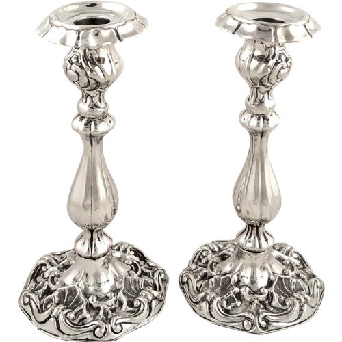 Superb Pair of Antique Swedish Silver Candlesticks - Västerås 1856