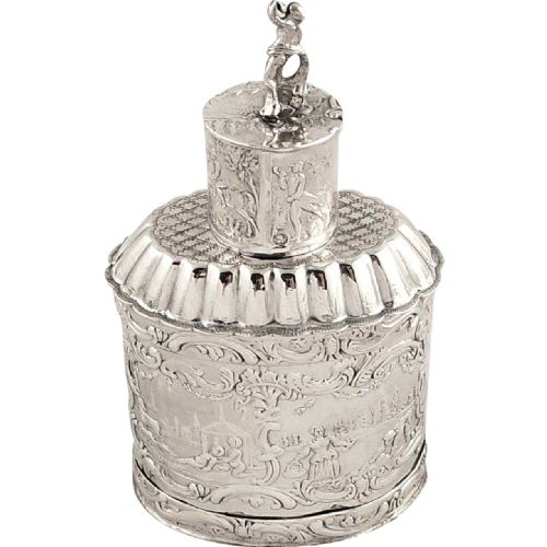 Antique Silver 19th Century Dutch Caddy C1880
