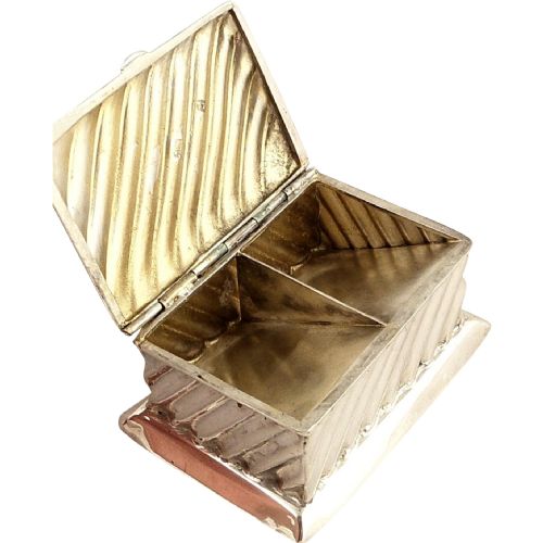 Antique Victorian Sterling Silver Double Stamp Case / Box 1891