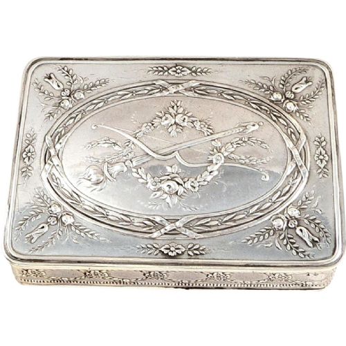 Antique French Silver 3" Snuff Box C1880 - Henin Et Cie