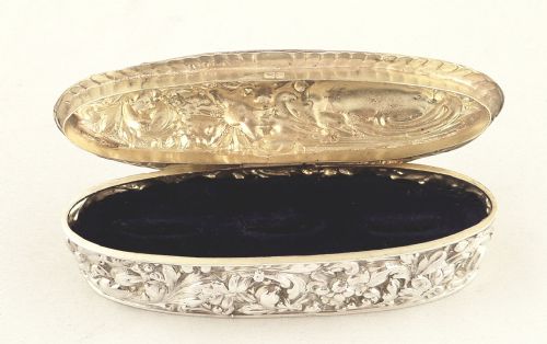 fig 1. Antique Edwardian Sterling Silver Ring Box - 1902