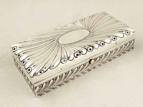 Antique Victorian Sterling Silver Desk Top Tidy/box 1897