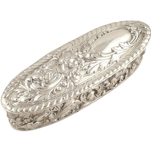 Antique Edwardian Sterling Silver Ring Box - 1902