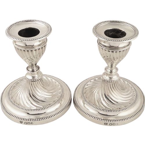Antique Victorian Sterling Silver 4" Candlesticks 1896