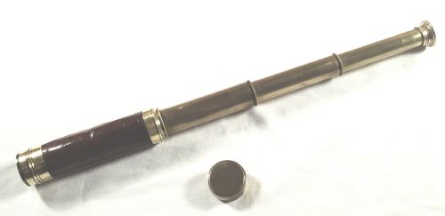 fig 1. Antique Crocodile Leather & Brass 4 Drawer Telescope c1880