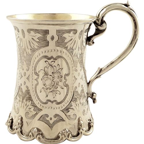 Antique Victorian Sterling Silver Mug/tankard 1857