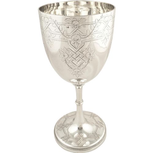 Huge Antique Victorian Sterling Silver Goblet / Cup - Exeter 1877