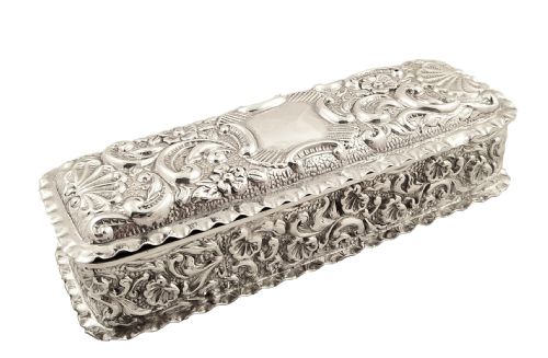 Antique Edwardian Sterling Silver Trinket/table Box 1903
