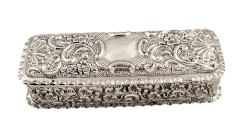 fig 1. Antique Edwardian Sterling Silver Trinket/Table Box 1903