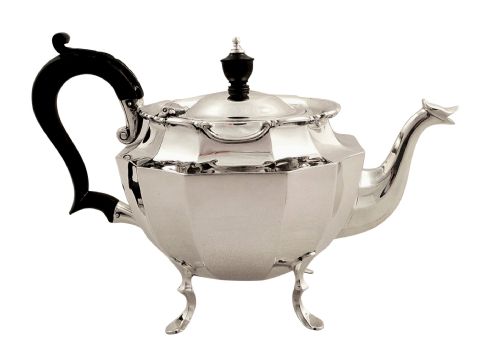 fig 1. Antique Sterling Silver 3 Piece Bachelor Teaset 1911