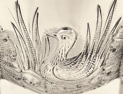 fig 1. Antique Edwardian Sterling Silver Jug - 1905 - Birds, Fish, Dog, Lion Heads