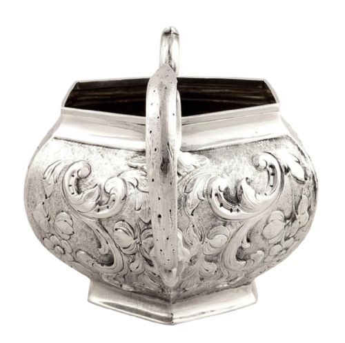 fig 1. Antique Victorian Silver Hexagonal Shape Bowl 1852